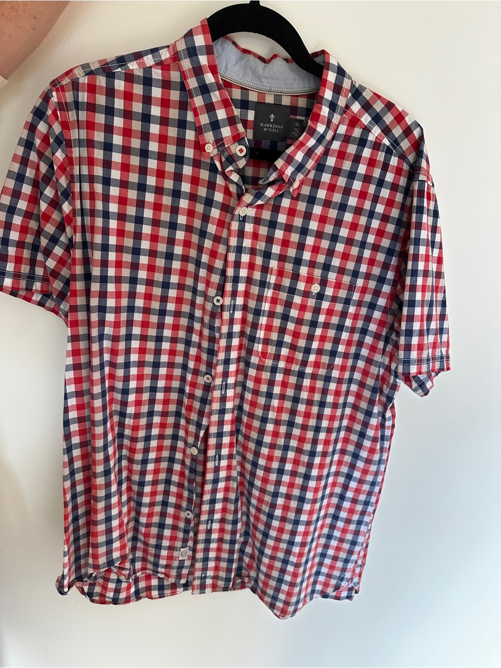 Tommy Bahama Short-Sleeve Button-Down Gingham Shirt - Red/Navy/White